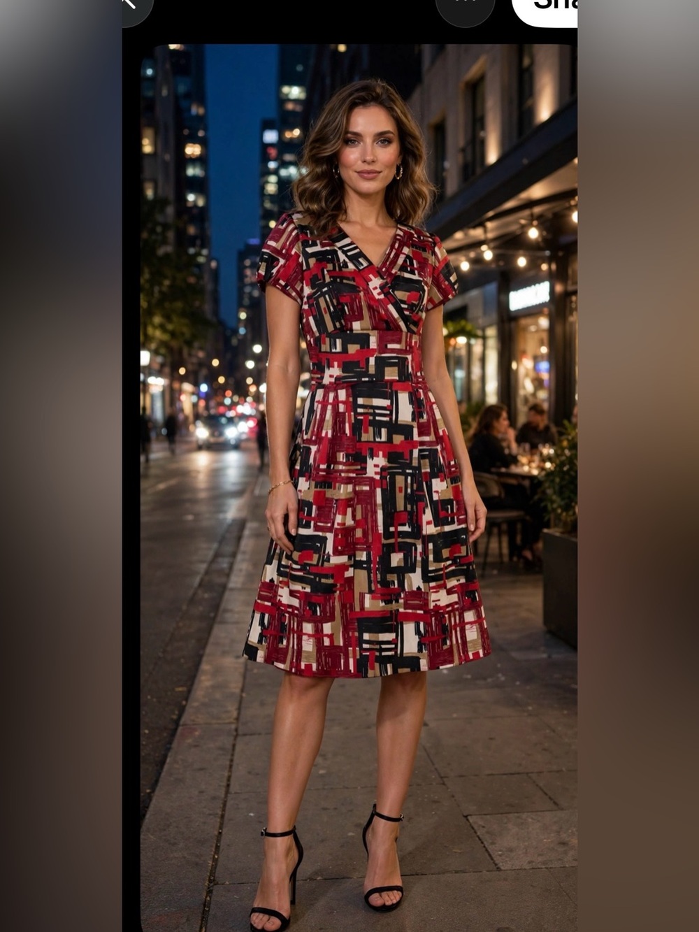 Rabbit Rabbit Rabbit Designs Geometric Wrap Dress Size 4
